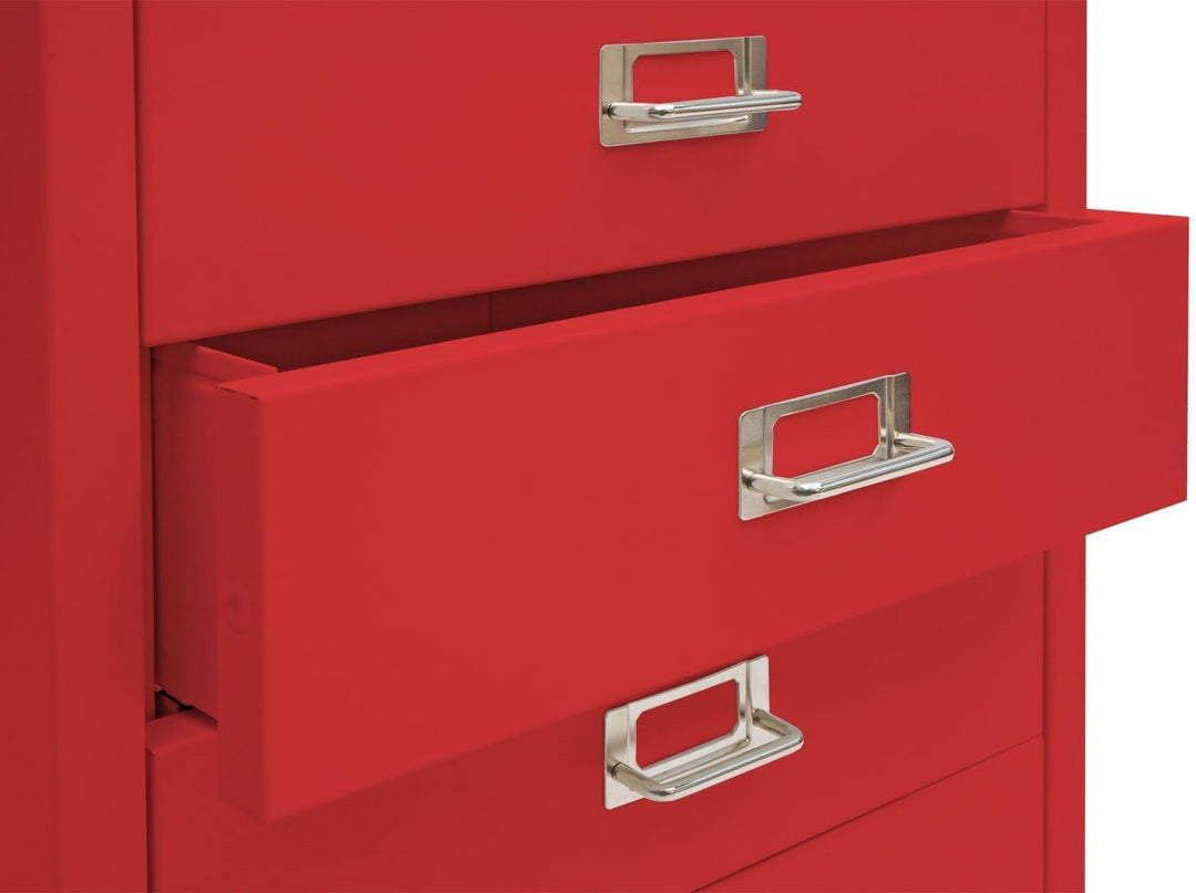 PROREGAL Rollcontainer, HxBxT 115x40x41 cm, Metall 8 Schubladen, Rot, Schubladenschrank Stahlschrank