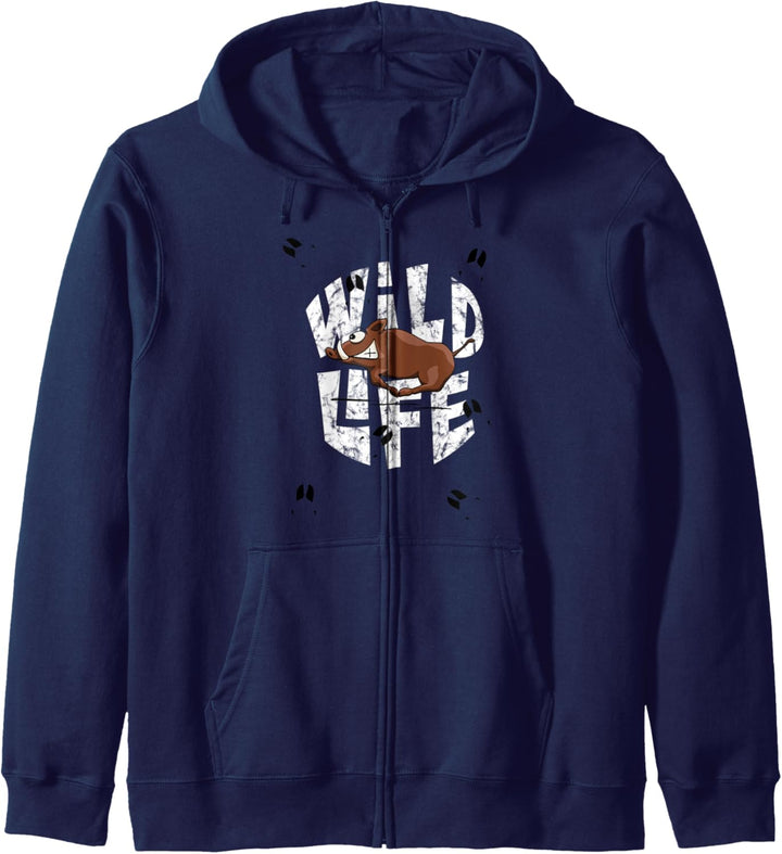 Wild-Life wildes Leben | Wildsau lustiges Wildschwein Kapuzenjacke