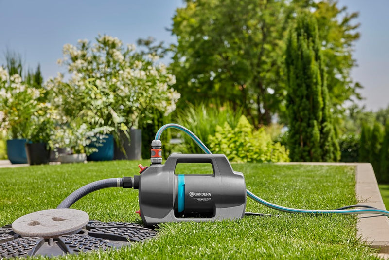 Gardena Gartenpumpe 4200 Silent Set: Sehr leise, Innovative Bewässerungspumpe mit 3,5 m Sauggarnitur