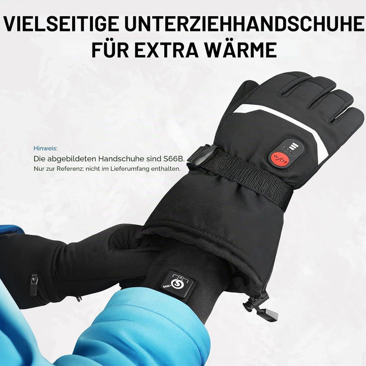 day wolf Beheizbare dünne Handschuhe für Damen &amp; Herren, 7,4 V 2200 mAh Akku, 3 Heizstufen, Touchscr