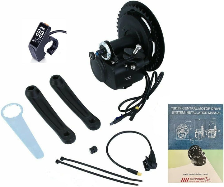 Enerpower Tongsheng TSDZ2 36V 250W Mittelmotor (Edition 2021) mit Zubehör Display & Version wählbar