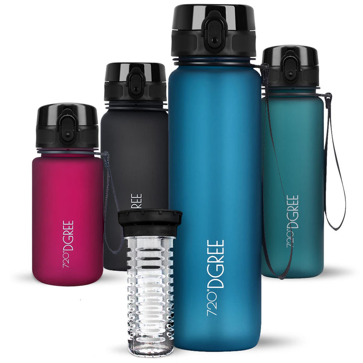 720°DGREE Trinkflasche “uberBottle“ 350ml, 500ml, 650ml, 1l, 1,5 Liter softTouch +Früchtebehälter -