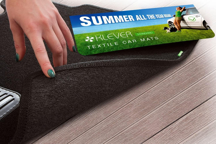 Passgenaue Textile Fussmatten KLEVER Designed für FIAT 500 Year 07-20, 4 TLG.