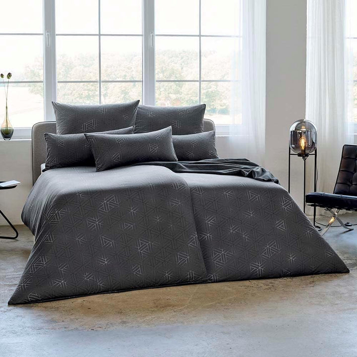 ESTELLA Mako Interlock Jersey Bettwäsche Pippa anthrazit 155x200 cm + 80x80 cm, 155x200 cm + 80x80 c