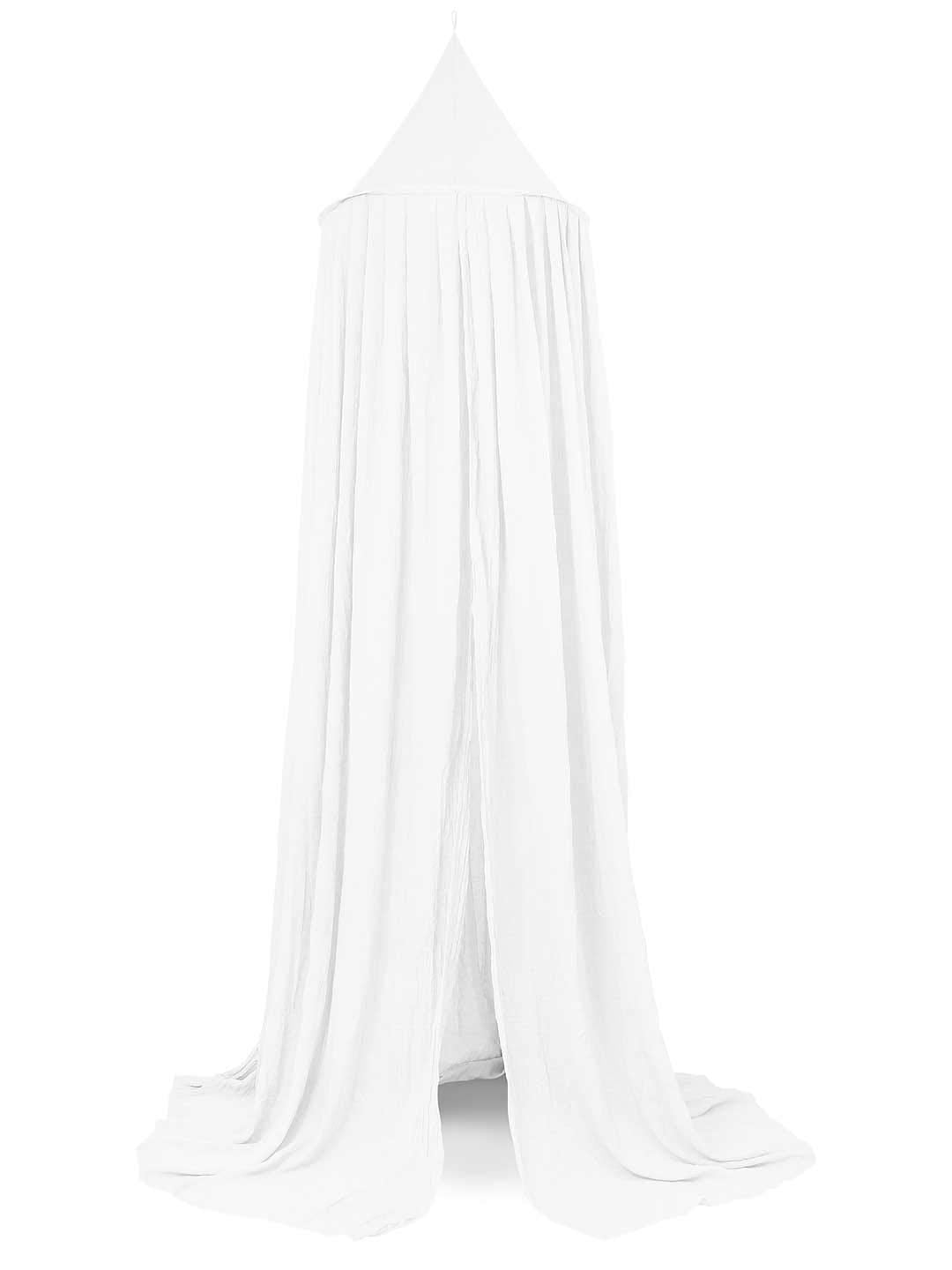 Jollein Baldachin Vintage White - Höhe 245 cm - Betthimmel Babybett Kinderzimmer - Weiss Weiss 245 c