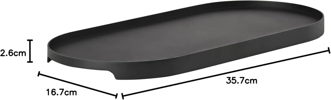 Zone Denmark Singles Serviertablett, Dekoratives Tablett aus Metall, 35 x 16 cm, Schwarz 35 x 16 x 1