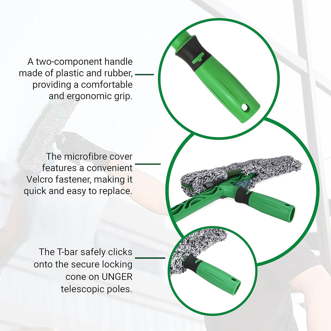 Unger ErgoTec Power Einwascher (Breite 35 cm, Mikrofaserbezug 100% Polyester, 2-Komponenten Griff, B