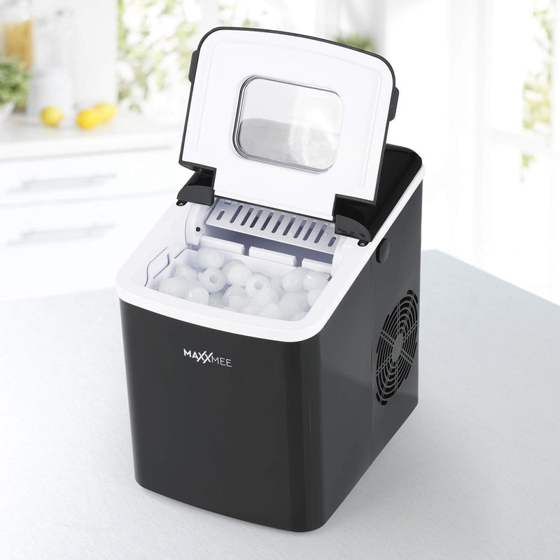 MAXXMEE Eiswürfelmaschine Ice Maker | Eiswürfelbereiter mit 2 Würfelgrössen, 1,8 L Wassertank, kein