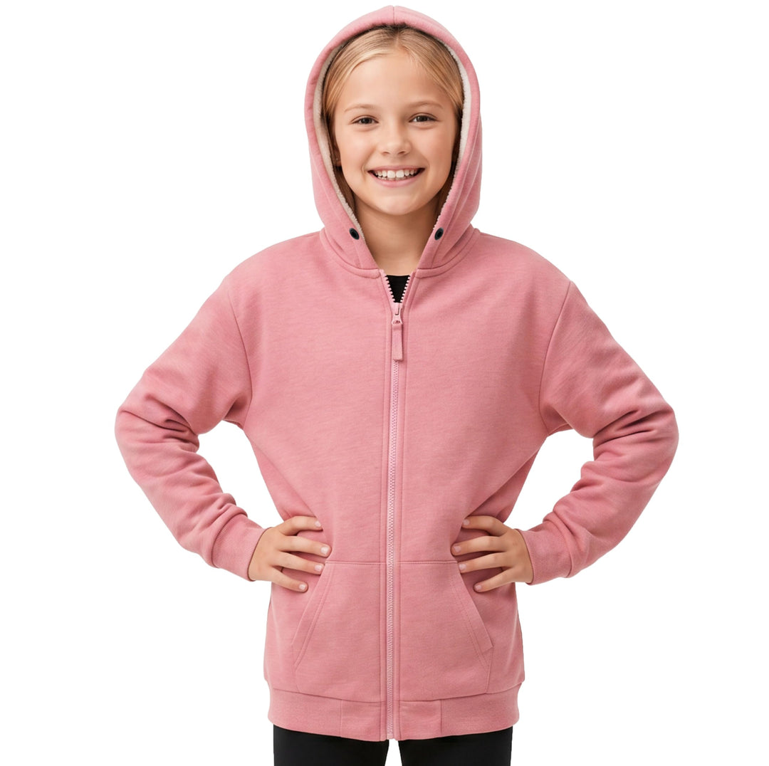 CityComfort Pullover Mädchen mit Fleece-Futter und Kapuze, Fleecejacke Kinder Mädchen Zipper Hoodie