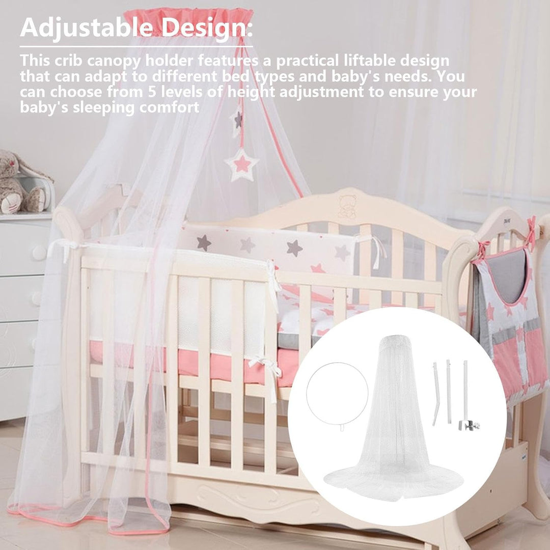 Himmelständer für Kinderbett | Robuster, 5-stufiger Netzständer verstellbar | Babybetthimmel für Bab