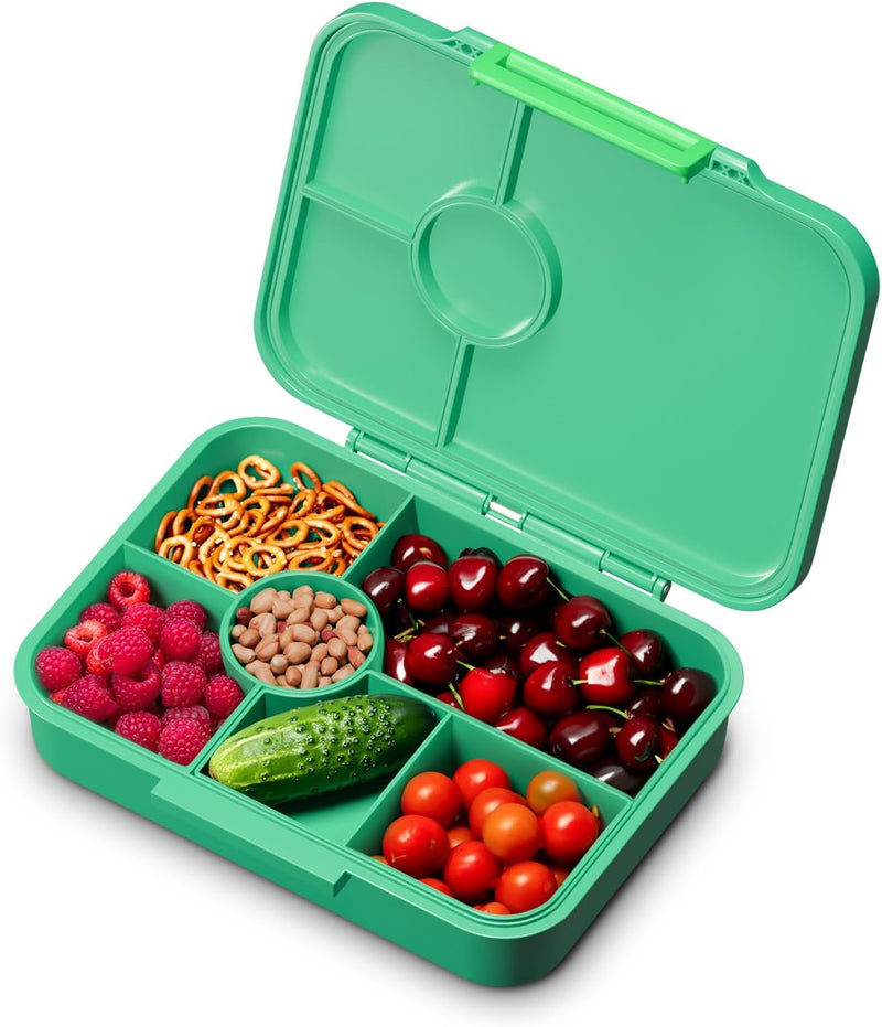 schmatzfatz Lunchbox, Unterteilte Brotdose Kinder, Lunchbox mit Fächern, Bunte Bento-Box für Schule