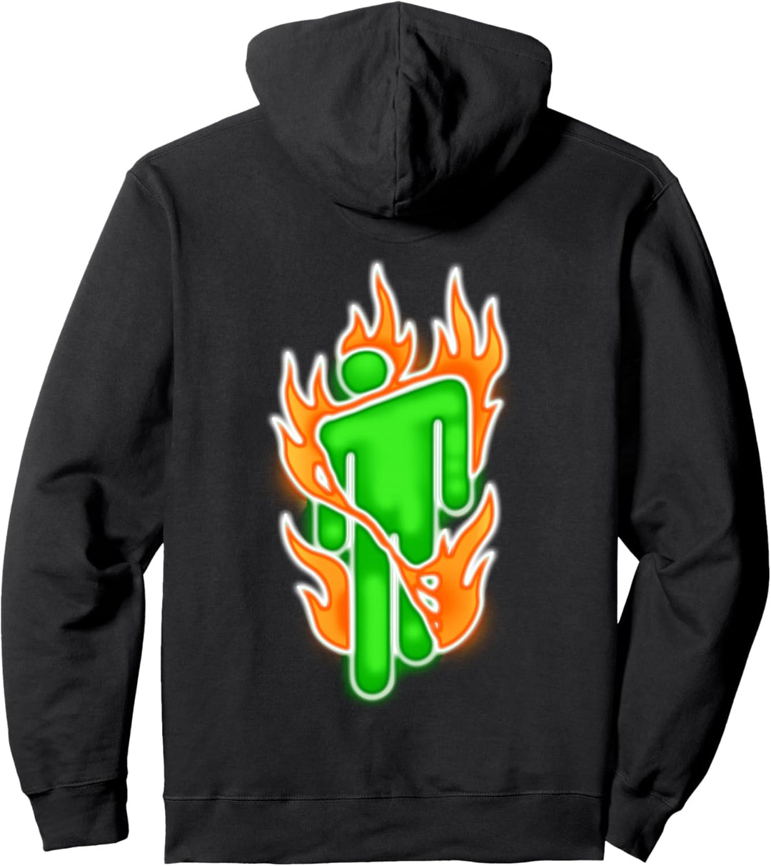 Billie Eilish Official Green Flame Blohsh Back Pullover Hoodie