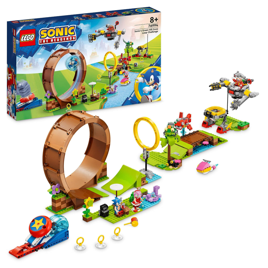 LEGO 76994 Sonic The Hedgehog Sonics Looping-Challenge in der Green Hill Zone, Baubares Spielzeug fü
