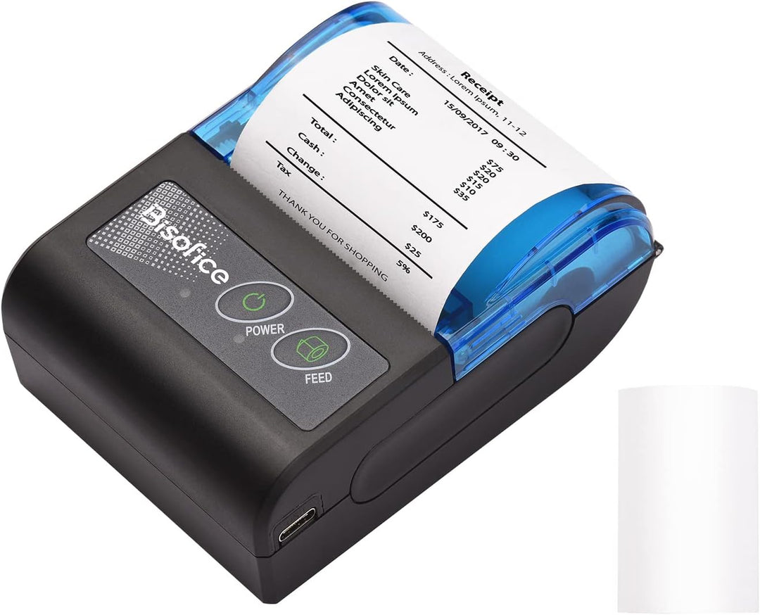 XGR-POS581 Mini Tragbarer Thermodrucker Belegticketdrucker 2 Zoll Wireless USB Beleg Ticket Drucker