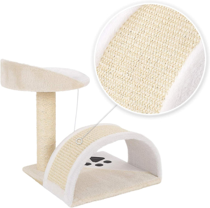 lionto Kratzbaum Kletterbaum Katzenkratzbaum Katzenbaum Höhe 43 cm, beige/weiss Beige/Weiss 43 cm, B