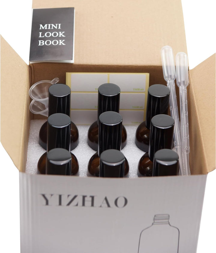 YIZHAO Schwarz Sprühflasche 100ml, Sprühflasche Klein Glas mit Zerstäuber, für Ätherisches Öle, Kosm