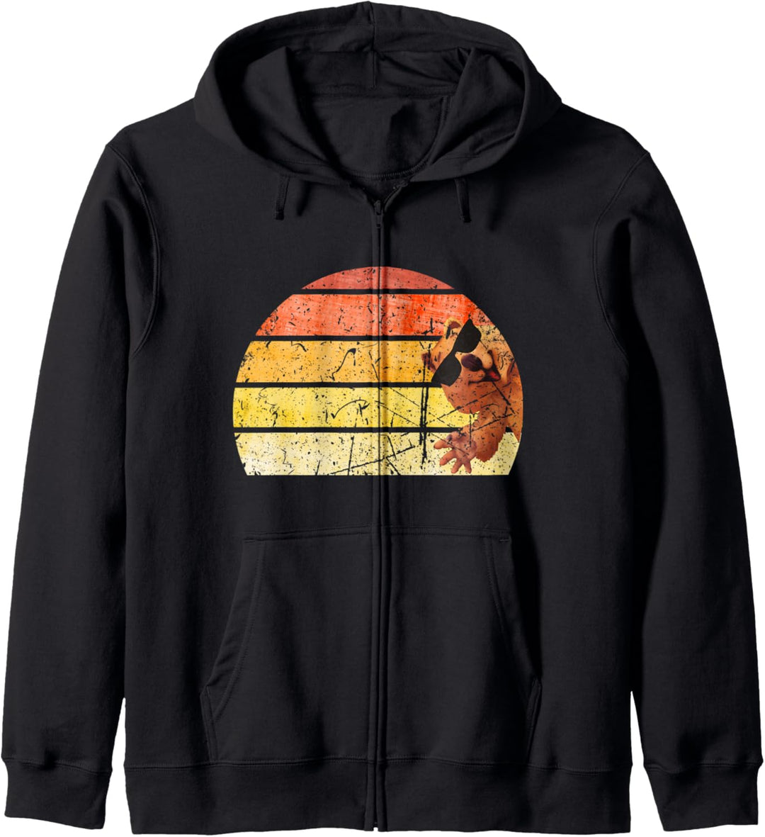 Fun Quokka Retro Sonnenuntergang am Strand Kapuzenjacke