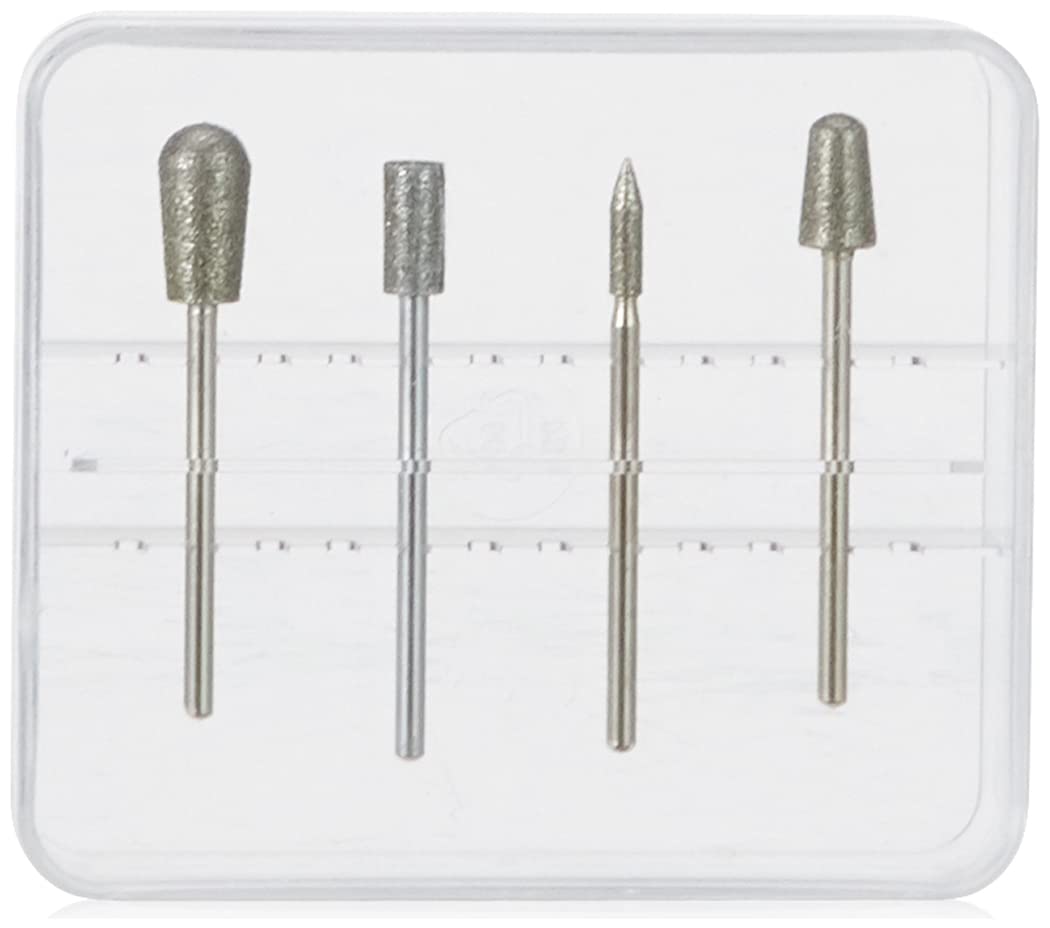 Bausch 1749 Diamantfräser Set, 4 Diamant-Aufsätze für Bausch Manikür- und Pediküre Geräte, zum Enter
