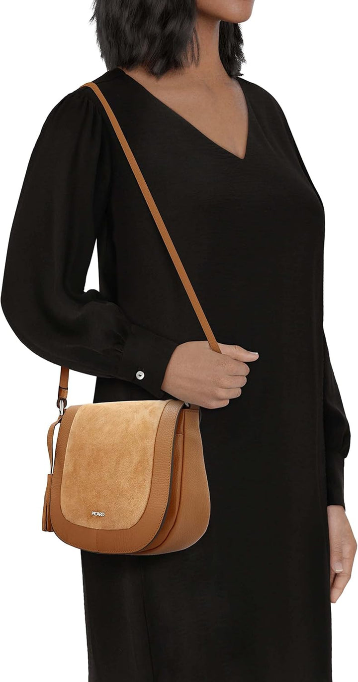 Picard Damen Schultertasche JOURNEY aus Echtleder Klein | mit Magnetverschluss | Schultertasche | Al