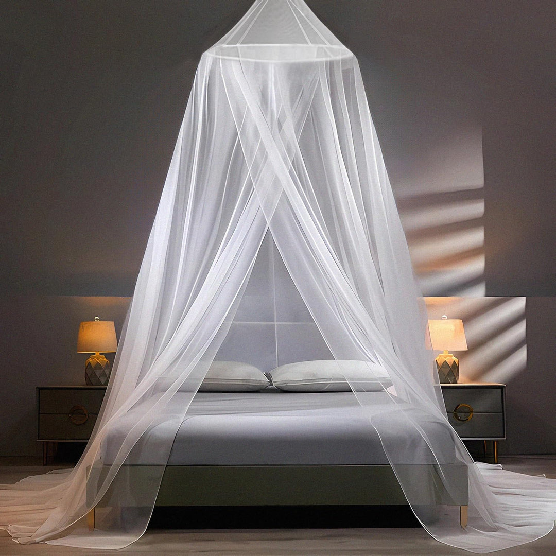 Sekey XXL Moskitonetz Doppelbett Rund, Mückennetz Bett Feinmaschig Mesh, Insektennetz für Innen und