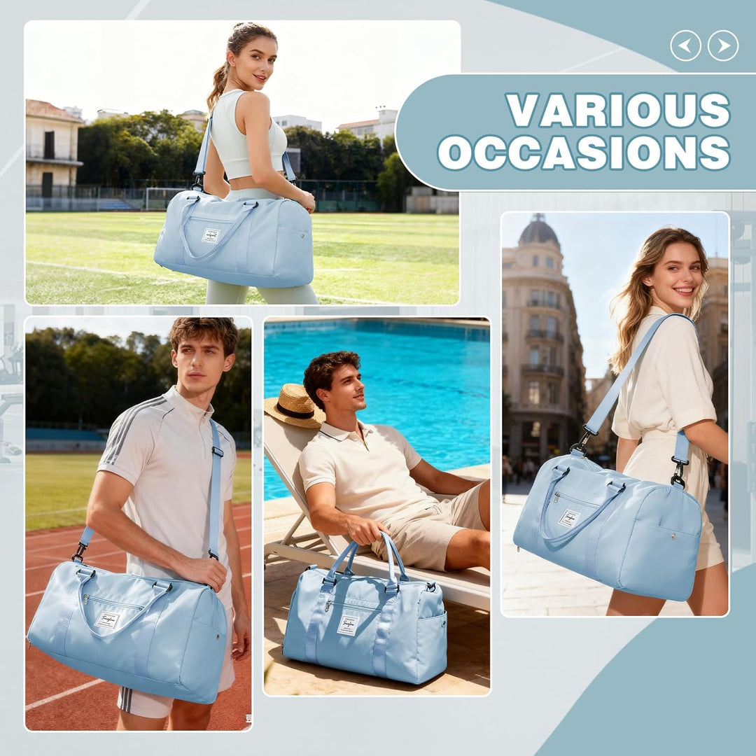 Sport Duffel Bag Damen Herren Sporttasche mit Schuhfach & Nassfach Reisetasche Handgepäck Tasche Spo