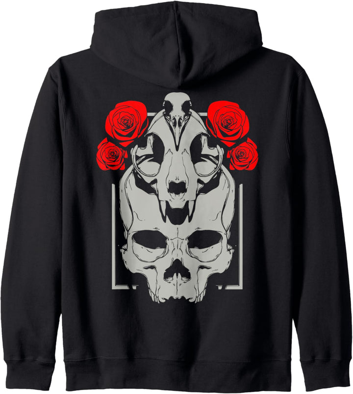 Goth Aesthetic Punk Metall Gothic Wicca Witch Geier Schädel Kapuzenjacke