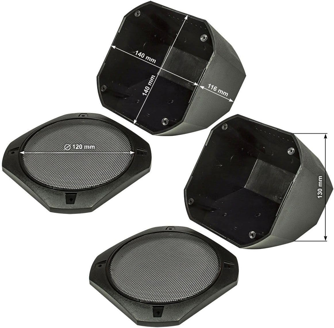 tomzz Audio 4000-011 Retro Look Aufbau Lautsprecher-Satz im Gehäuse DIN 130mm Lautsprecher 2-Wege Ko
