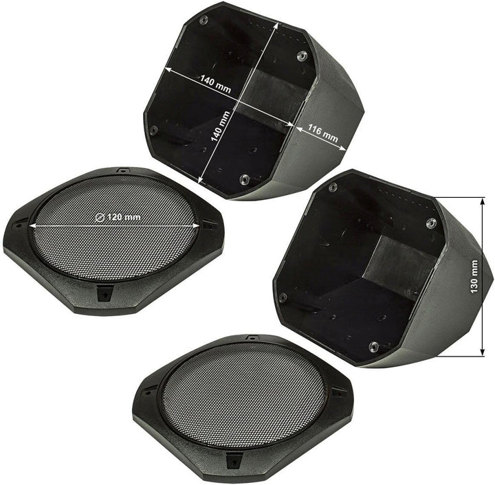 tomzz Audio 4000-011 Retro Look Aufbau Lautsprecher-Satz im Gehäuse DIN 130mm Lautsprecher 2-Wege Ko