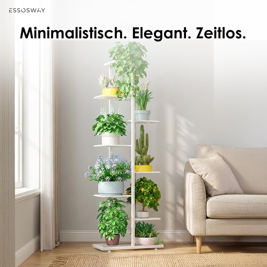 ESSOSWAY Blumenständer Pflanzenständer - Indoor - Pflanzenregal Blumentreppe Blumenregal Metall - 8