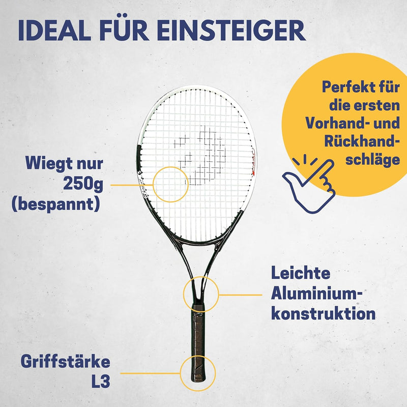 Best Sporting Tennis-Schläger für Einsteiger XT-Power 250g | Griffstärke L3 | Leichter Tennisschläge