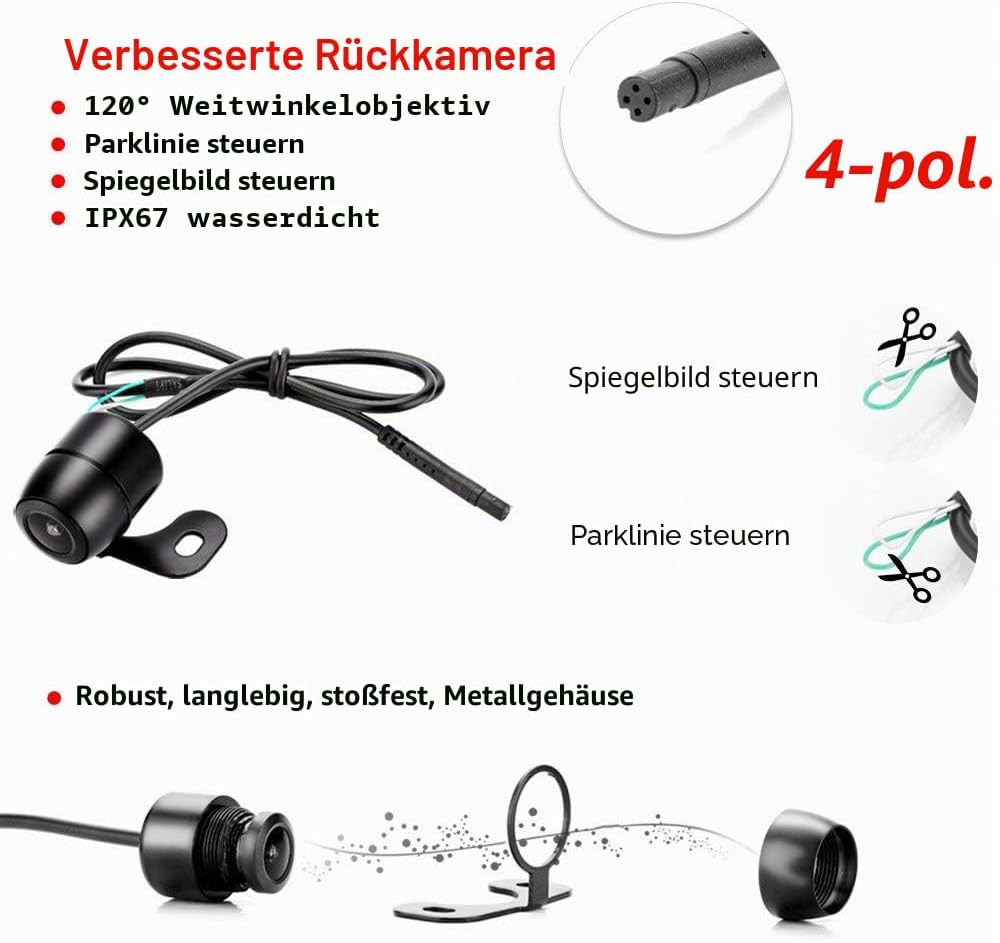 Jansite Rückfahrkamera mit Monitor 4.3&