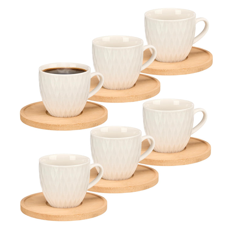 Annastore Espressotassen 6er Set Porzellan - 90 ml