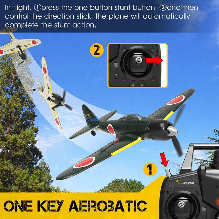 VOLANTEXRC RC Flugzeug Zero, 2,4 GHz ferngesteuertes Flugzeug RTF mit 2 Batterien und 6 Achsen Gyro