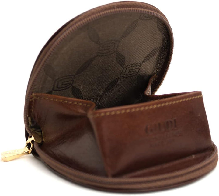 GIUDI Unisex Geldbörse aus echtem Rindsleder, Made in Italy Braun, Braun