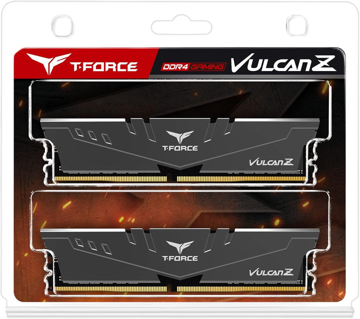 TEAMGROUP Team T-Force Vulcan Z DDR4 Gaming Memory, 2 x 16 GB, 3200 MHz, 288 Pin DIMM, Grey 32GB (16