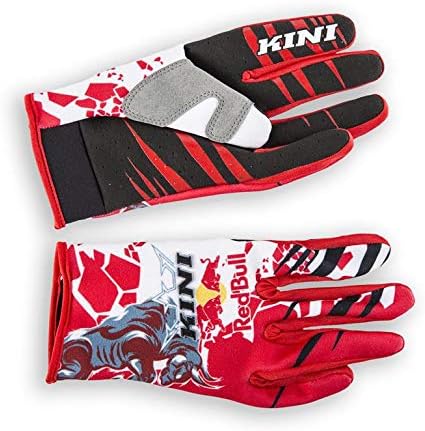 KINI Red Bull Revolution Gloves - Red/White - M – Motocross-Handschuhe für Herren, Motorsport, BMX H