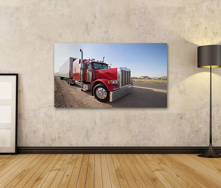 islandburner Bild auf Leinwand Us Semi Truck Grosser LKW Kinderzimmer Bilder Wandbilder Poster Leinw