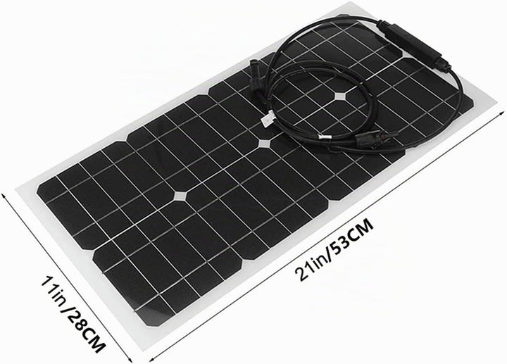 25 Watt 12 Volt flexibles monokristallines Solarpanel für Wohnmobile Camper Van Boote und mehr (1 ×2