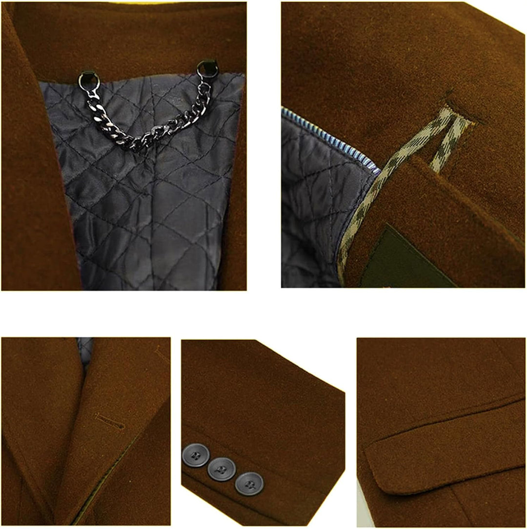 Allthemen Wintermantel Mantel Herren Lang Slim Fit Herrenmantel Winter Schwarz Business Mantel Herre