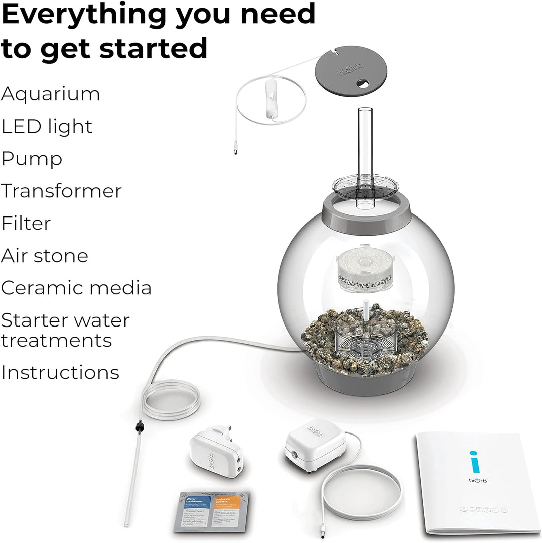 biOrb 72000 CLASSIC 15 LED silber - dekoratives Aquarium Komplett-Set mit Filter-System, LED-Beleuch