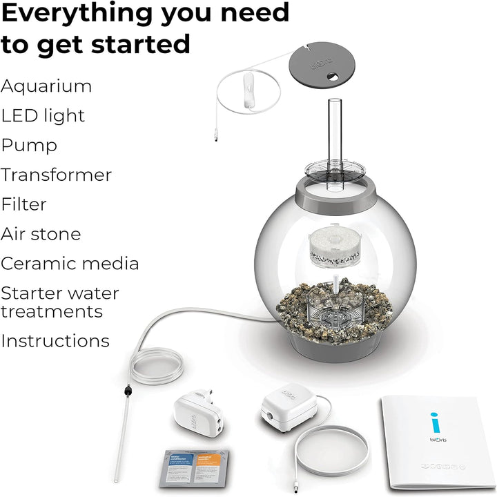 biOrb 72000 CLASSIC 15 LED silber - dekoratives Aquarium Komplett-Set mit Filter-System, LED-Beleuch