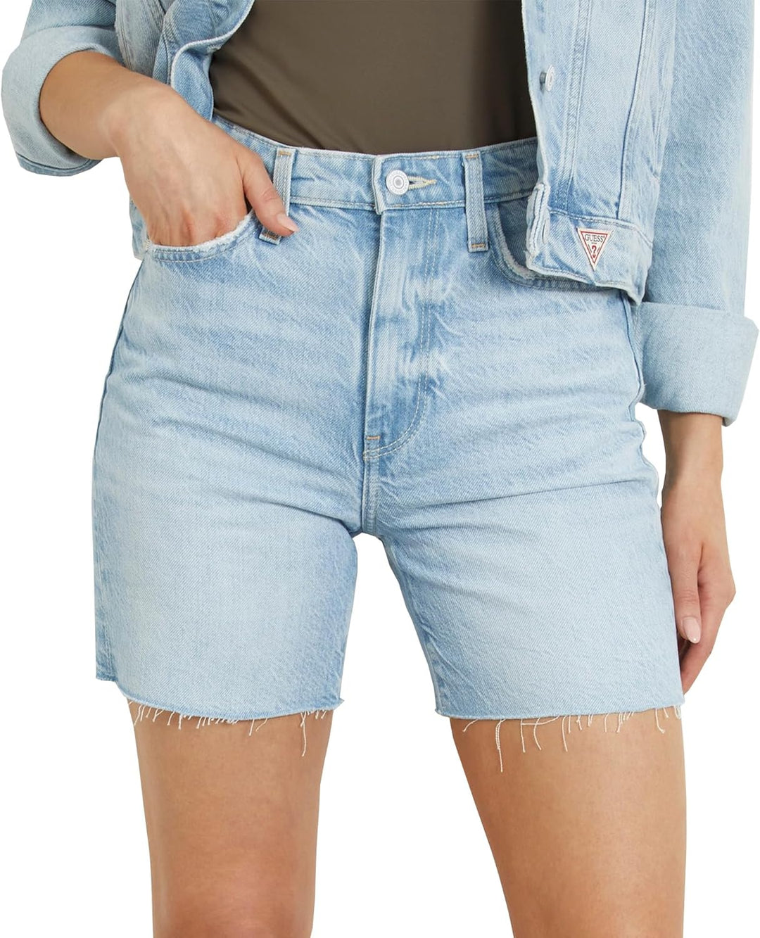 GUESS Damen 80s Pedal Shorts, 25 The Seaside
