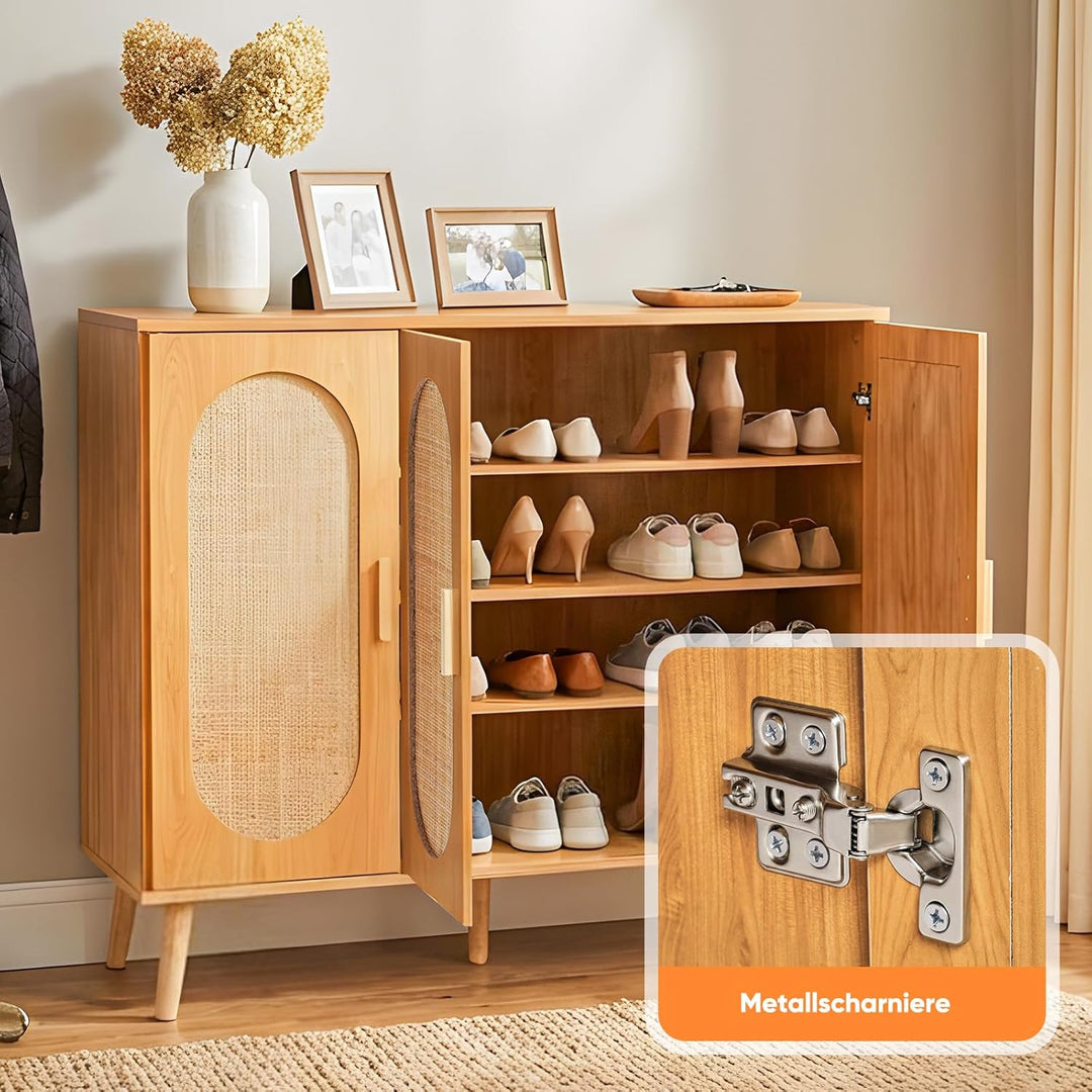 HOKEEPER Schuhschrank aus Holz, Schmaler Doppeltür (87x40x100cm),Shoe Cabinet, Schuhkipper für bis z