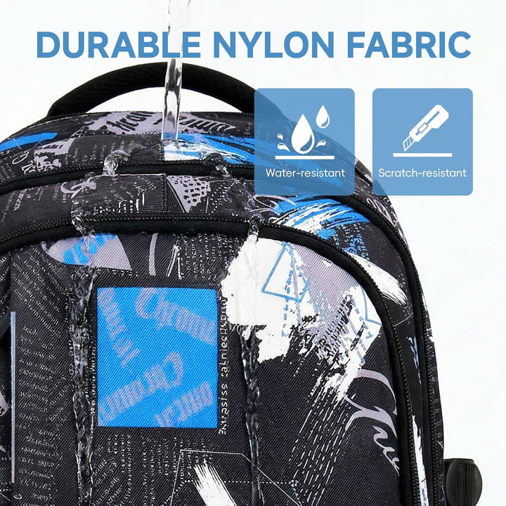 Amythe Schulrucksack Jungen Teenager, Rucksack Schule Gymnasium Oberstufe Schulranzen mit Trolley-Gu