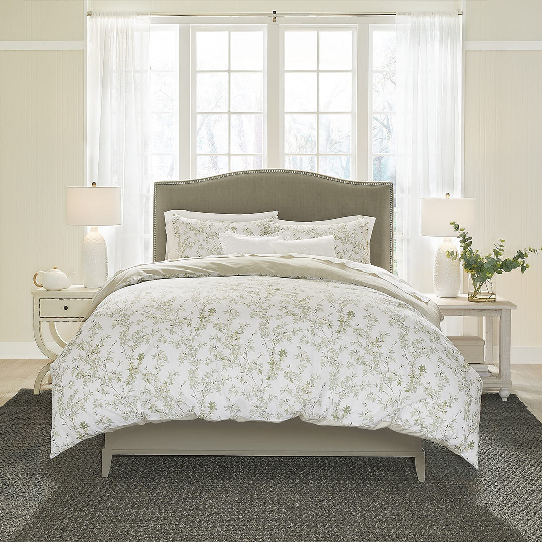 Laura Ashley Home - Queen-Bettbezug-Set, Baumwolle, wendbare Bettwäsche mit passenden Kissenbezügen,
