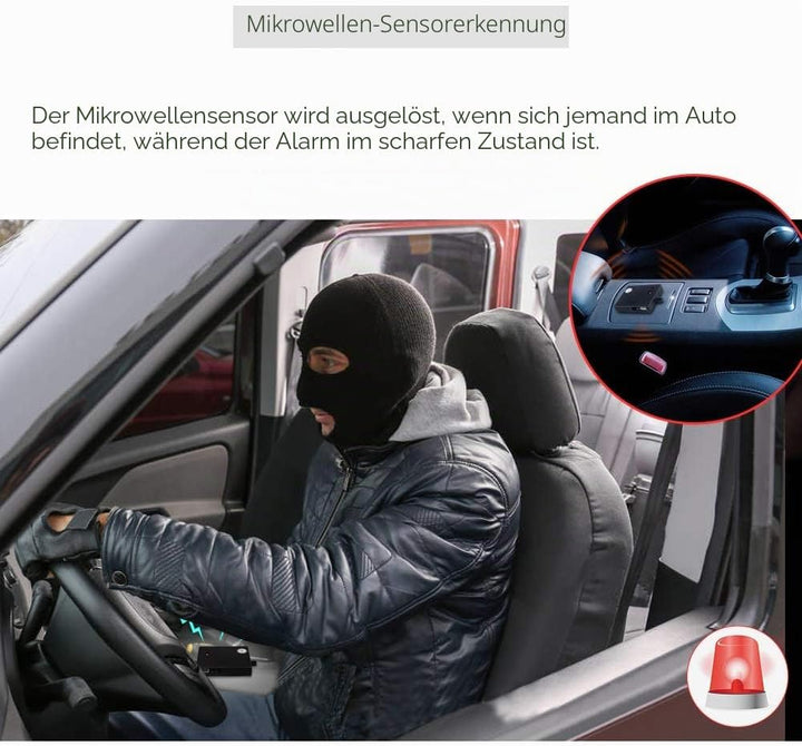 Easyguard EC202 2-Wege-Kfz-Alarmanlage mit LCD-Pager-Display, Remote-Motorstart und Mikrowellensenso