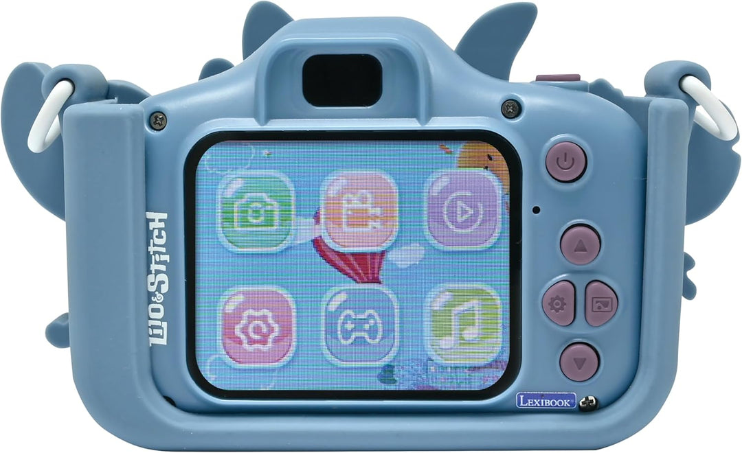 Lexibook, Disney Stitch, 4-in-1 Kamera für Kinder mit Schutz, Foto-, Video-, MP3- und Spielfunktione