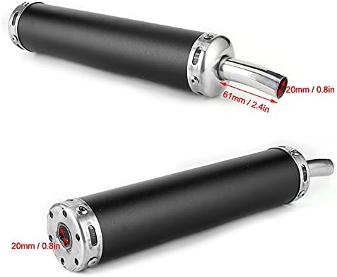 Auspuffschalldämpfer, Edelstahl-Motorrad-Auspuffschalldämpfer 20 mm / 0,8 Zoll Motorrad-Auspuffschal