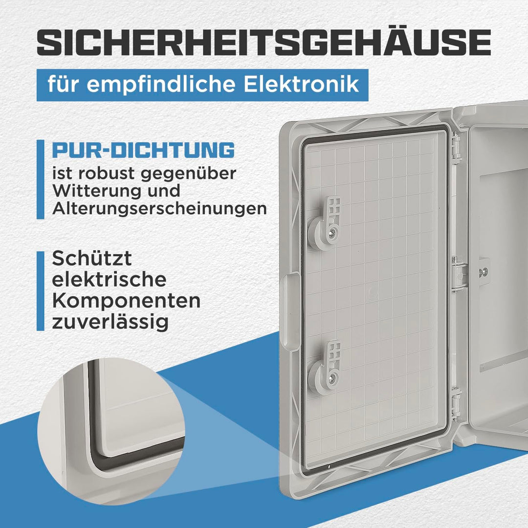BOXEXPERT ABS Kunststoff Gehäuse Fleet Schaltschrank IP65 grau/transparent (ABS, 350x250x150mm
