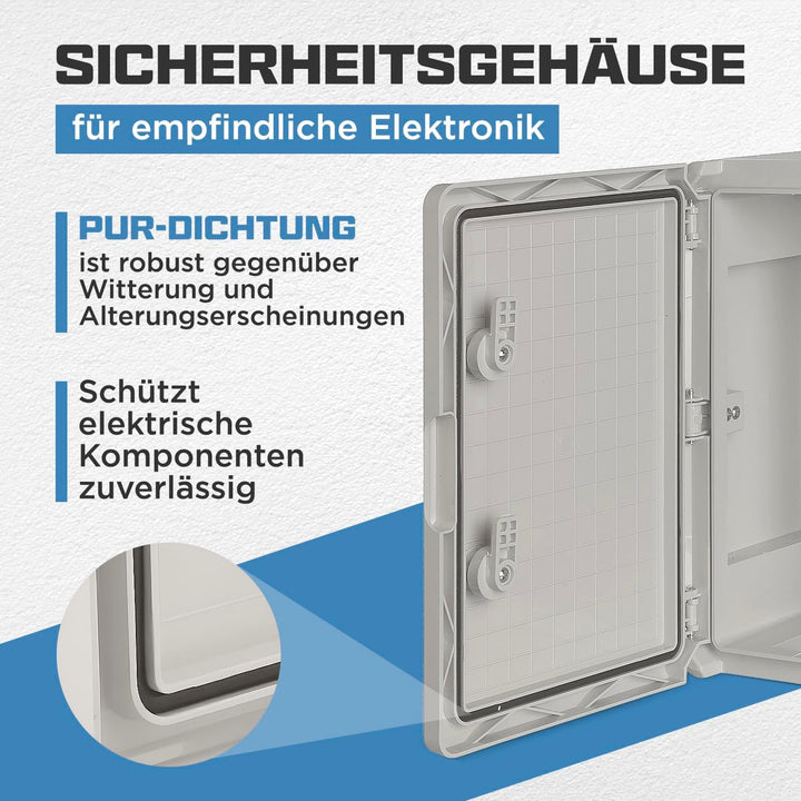 BOXEXPERT ABS Kunststoff Gehäuse Fleet Schaltschrank IP65 grau/transparent (ABS, 350x250x150mm